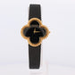 Van Cleef and Arpels Alhambra watch. 18k Gold VCA HH75210 Clove Black Dial.