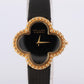 Van Cleef and Arpels Alhambra watch. 18k Gold VCA HH75210 Clove Black Dial.