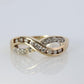 14k Diamond INFINITY criss cross X ring wedding statement ring.