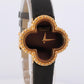 Van Cleef and Arpels Alhambra watch. 18k Gold VCA HH75210 Clove Black Dial.