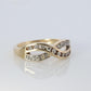 14k Diamond INFINITY criss cross X ring wedding statement ring.