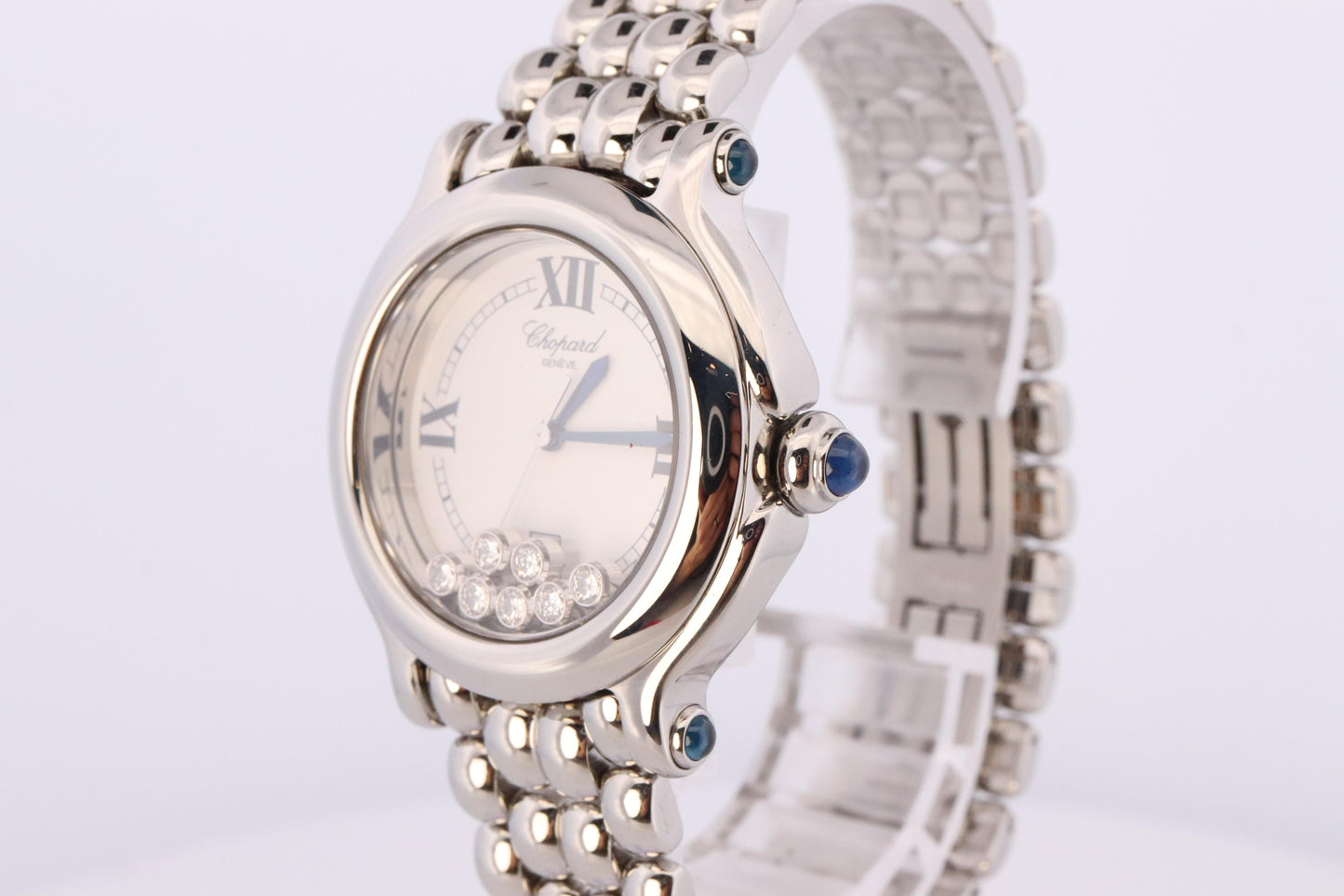 Chopard Happy Sport Sapphire Diamond Watch. Chopard LUC 27/8236-23
