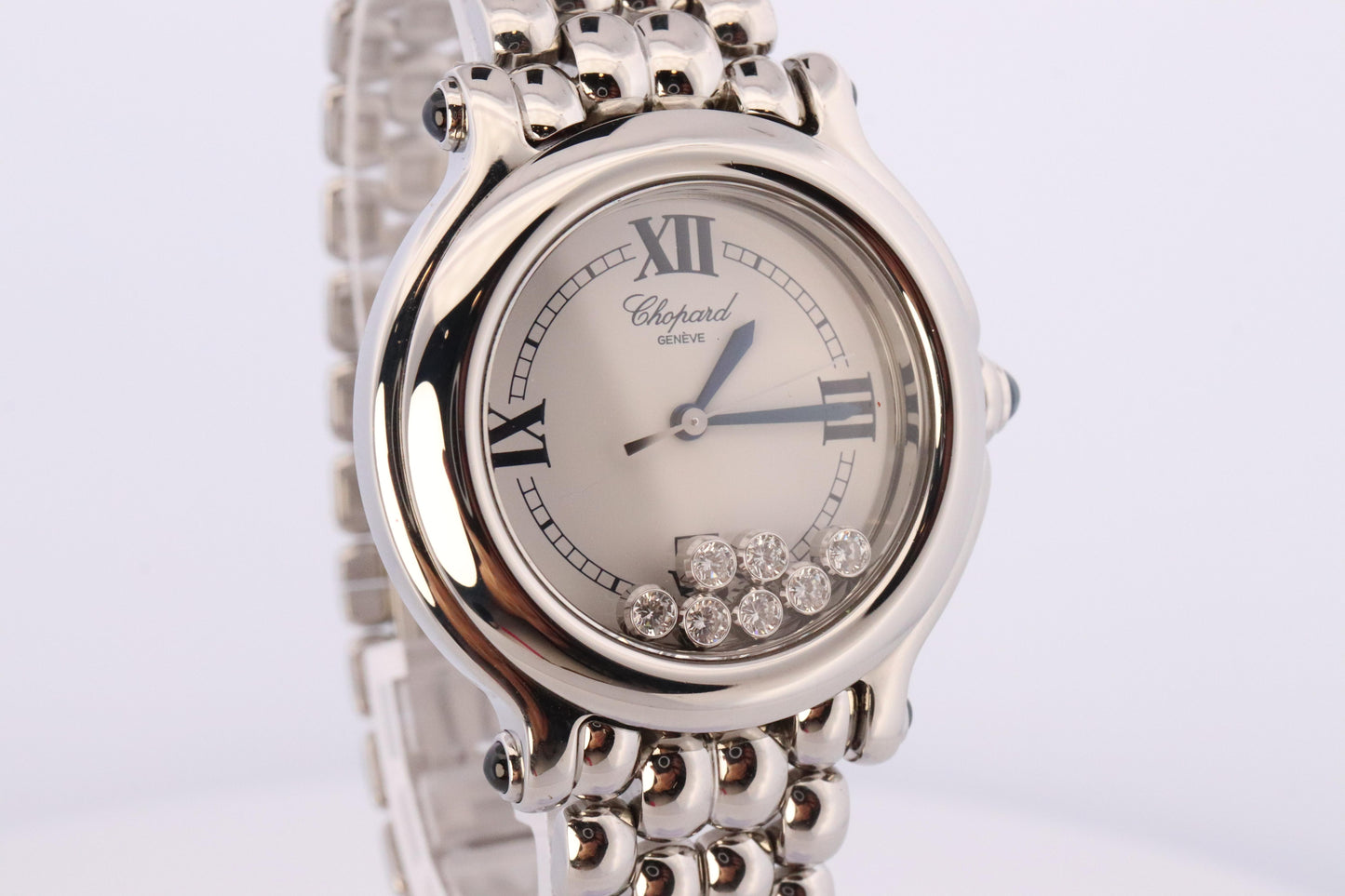 Chopard Happy Sport Sapphire Diamond Watch. Chopard LUC 27/8236-23