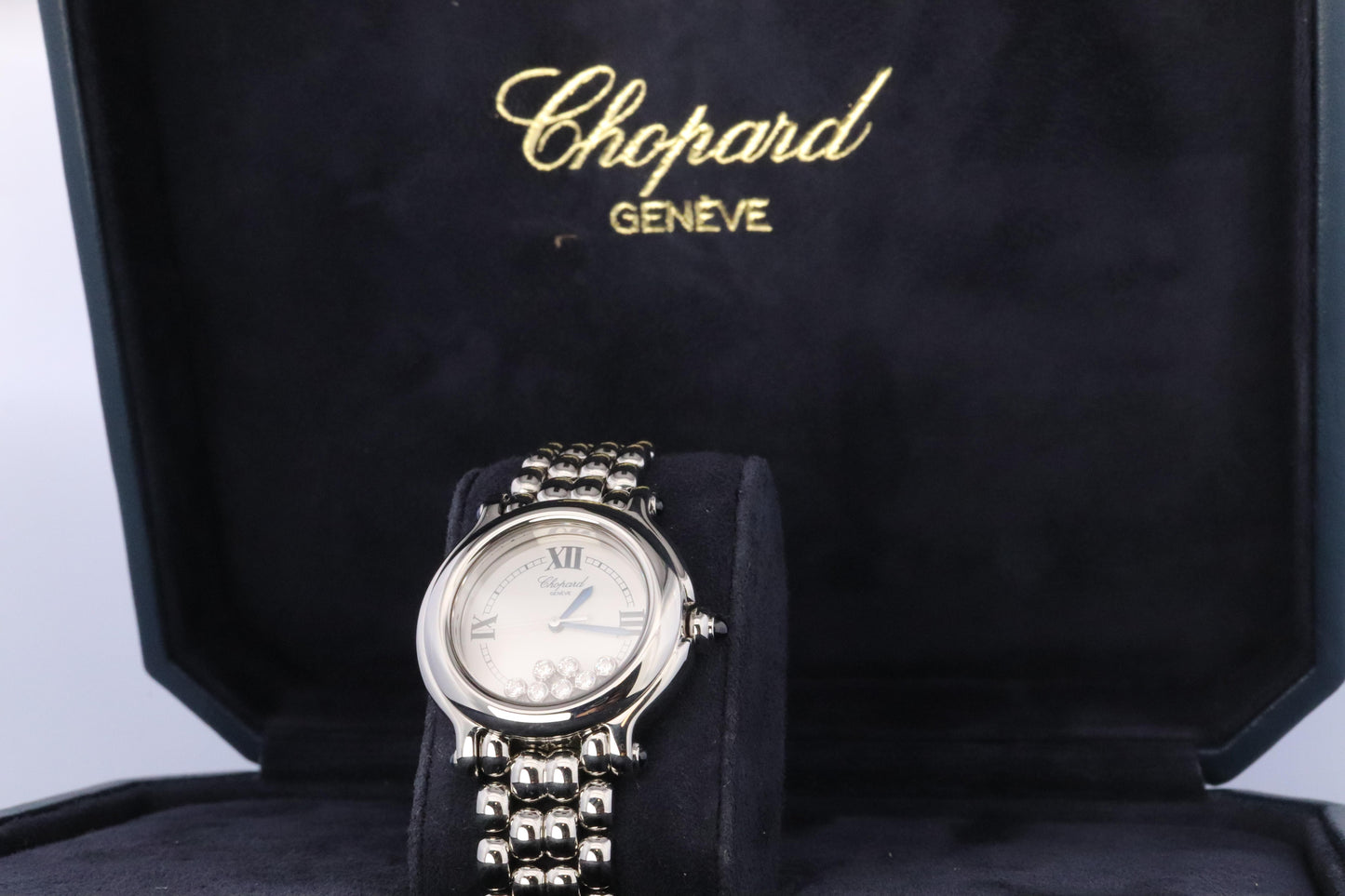 Chopard Happy Sport Sapphire Diamond Watch. Chopard LUC 27/8236-23