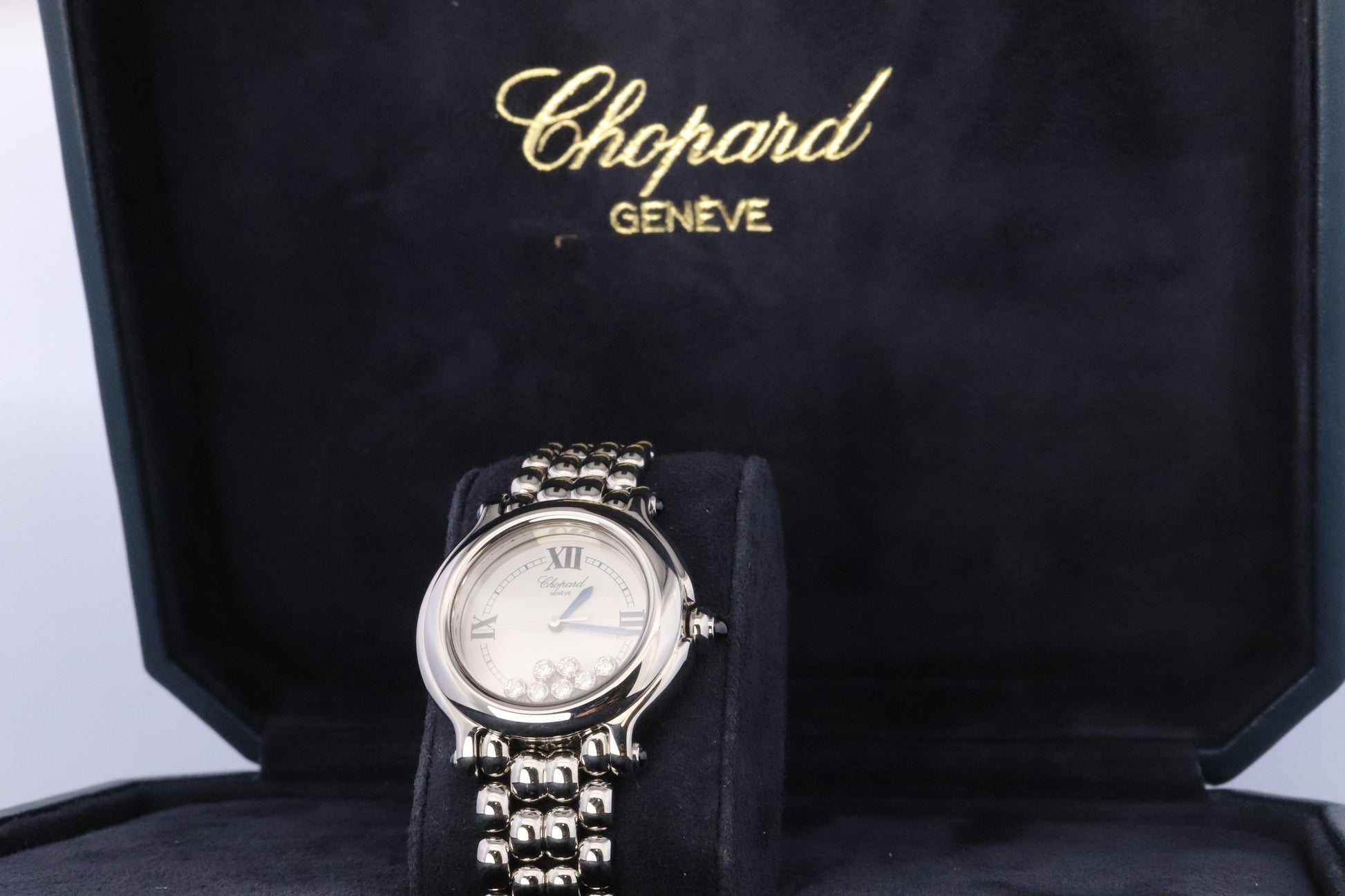 Chopard Happy Sport Sapphire Diamond Watch. Chopard LUC 27/8236-23