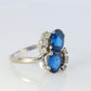 10k Blue Topaz Gold Bypass ring. Vintage Estate Ring. Topaz Twin gem.