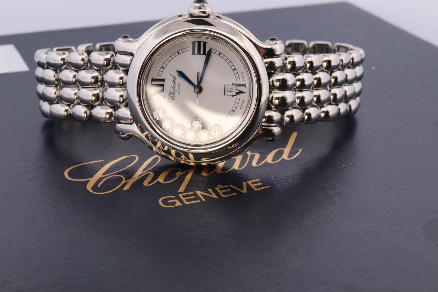 Chopard Happy Sport Sapphire Diamond Watch. Chopard LUC 27/8236-23