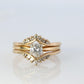 Diamond Solitaire Ring with Jacket. 14k Diamond Engagement Ring Set. Wedding kit