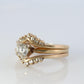 Diamond Solitaire Ring with Jacket. 14k Diamond Engagement Ring Set. Wedding kit
