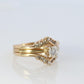 Diamond Solitaire Ring with Jacket. 14k Diamond Engagement Ring Set. Wedding kit