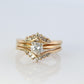 Diamond Solitaire Ring with Jacket. 14k Diamond Engagement Ring Set. Wedding kit