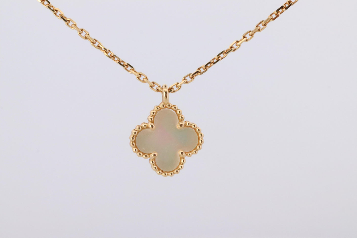 Van Cleef Arpels Alhambra Necklace . Genuine VCA 18k YG Sweet Shell Pendant