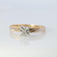 10k Diamond Solitaire. 10k Yellow gold engraved illusion set diamond ring.