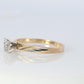 10k Diamond Solitaire. 10k Yellow gold engraved illusion set diamond ring.