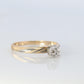 10k Diamond Solitaire. 10k Yellow gold engraved illusion set diamond ring.