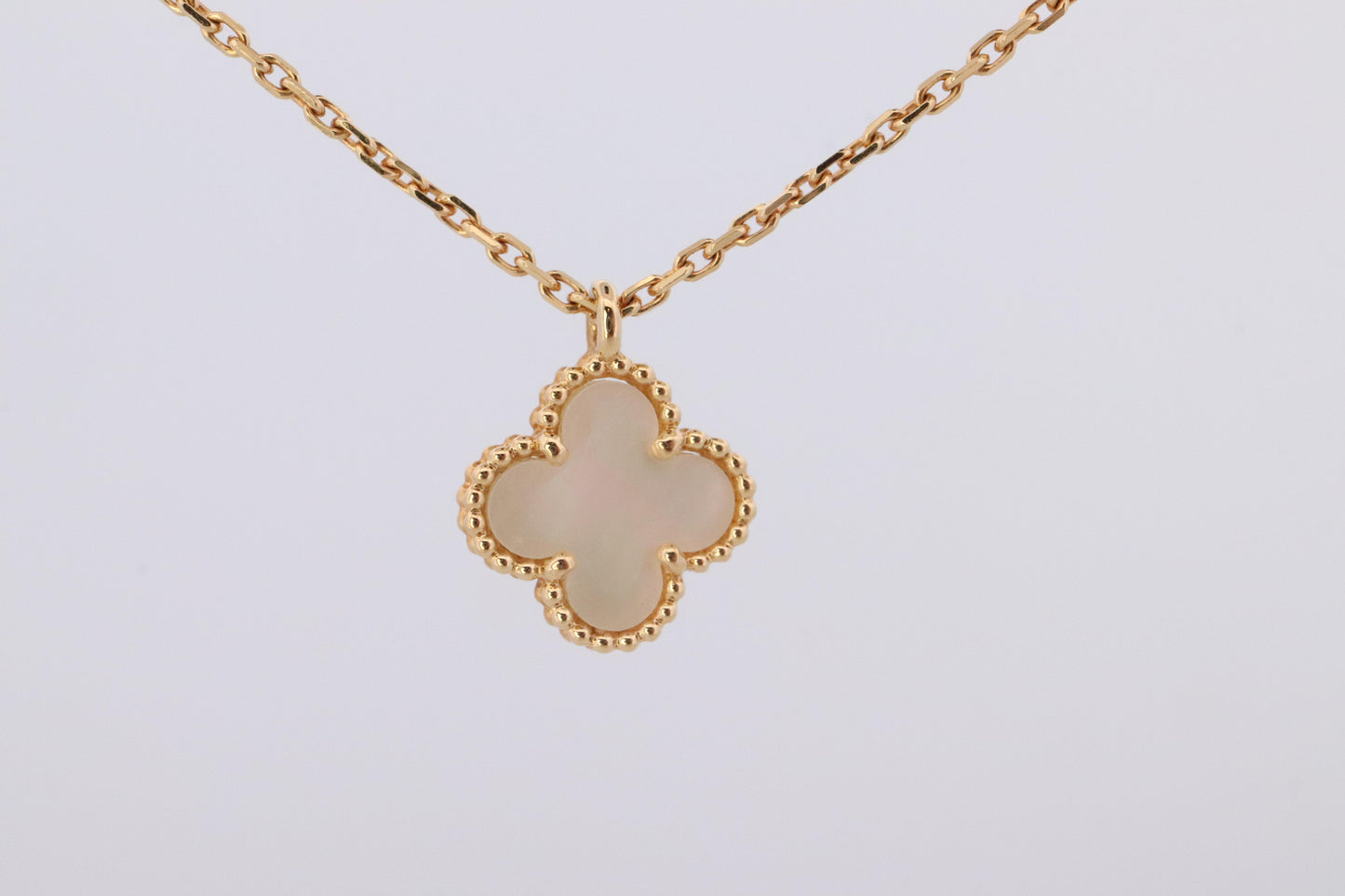 Van Cleef Arpels Alhambra Necklace . Genuine VCA 18k YG Sweet Shell Pendant