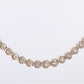 Platinum Diamond Tennis Necklace. PT850 round diamond Tennis Chain Strand. 5+CTW