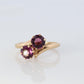 10k Vintage Amethyst Ring. 10k Victorian Twin Ruby Bypass ring. PSco