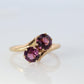 10k Vintage Amethyst Ring. 10k Victorian Twin Ruby Bypass ring. PSco