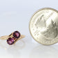 10k Vintage Amethyst Ring. 10k Victorian Twin Ruby Bypass ring. PSco