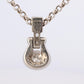 Platinum Emerald Pendant. Genuine Emerald and Diamond Door knocker PT900 Pendant