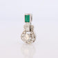 Platinum Emerald Pendant. Genuine Emerald and Diamond Door knocker PT900 Pendant
