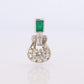 Platinum Emerald Pendant. Genuine Emerald and Diamond Door knocker PT900 Pendant