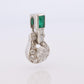Platinum Emerald Pendant. Genuine Emerald and Diamond Door knocker PT900 Pendant