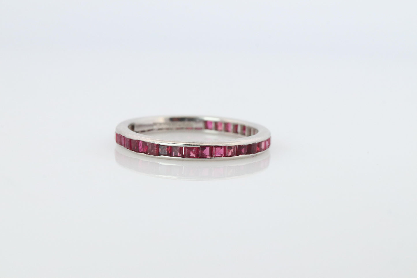 Vintage Tiffany and Co. Ruby Ring. Platinum Tiffany Ruby Full Eternity band