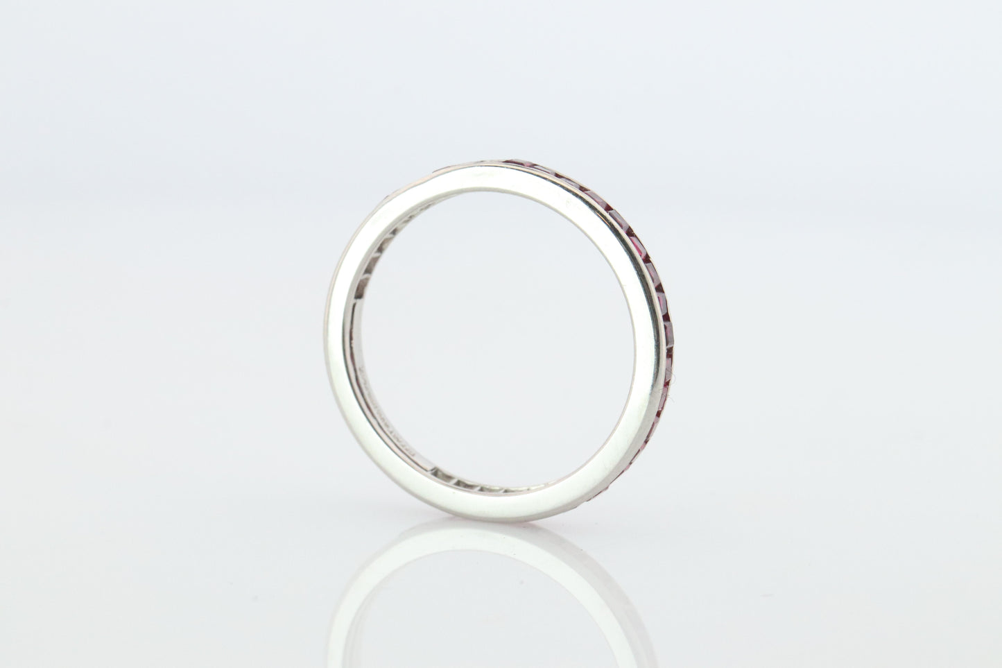 Vintage Tiffany and Co. Ruby Ring. Platinum Tiffany Ruby Full Eternity band