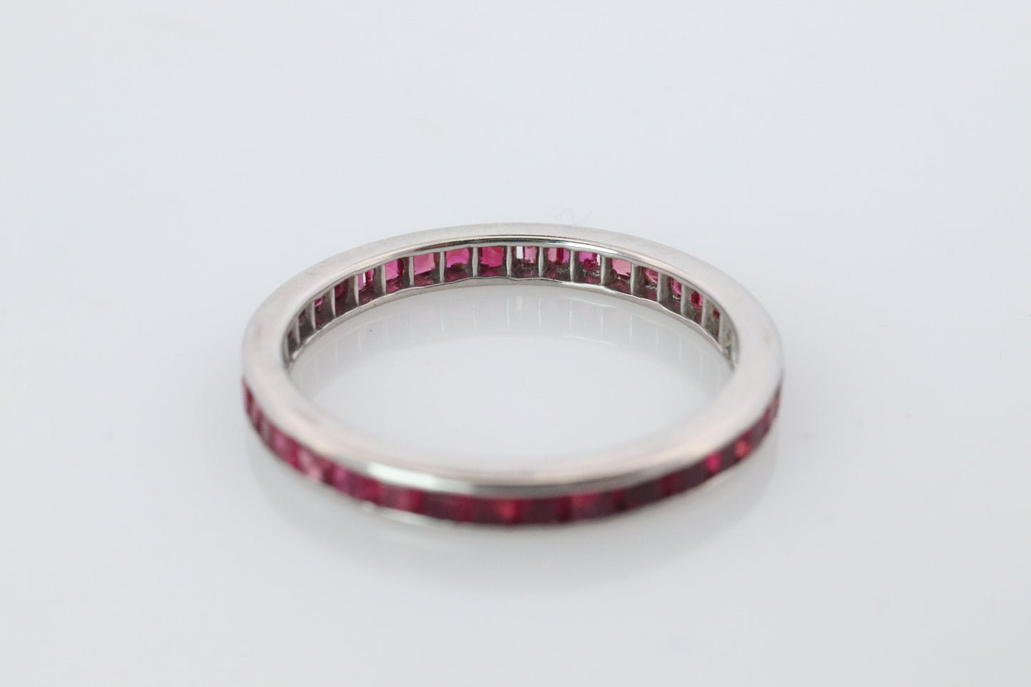 Vintage Tiffany and Co. Ruby Ring. Platinum Tiffany Ruby Full Eternity band