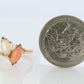 14k Pink Coral Opal and Pearl Cabochon cluster ring. Navette Peach coral band