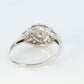 14k Art Deco Shield ring 14k white gold with diamonds and filigree open design.