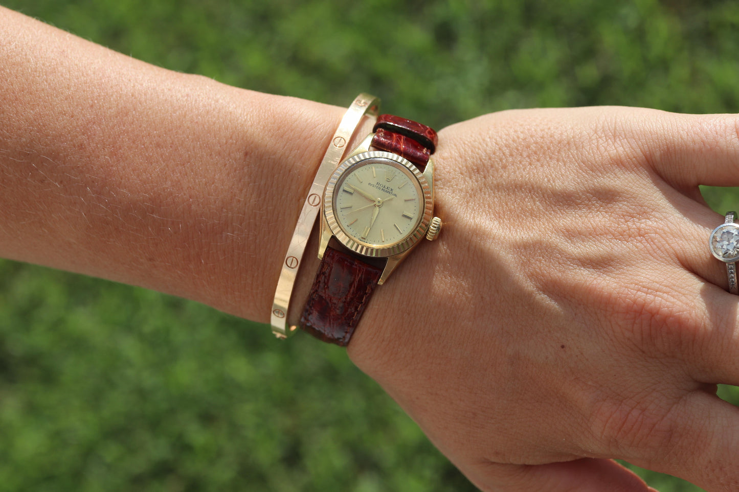 Genuine 18k Rolex 6619 Oyster Perpetual Watch. Ladies ROLEX 18k Yellow Gold.