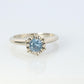 14k Aquamarine ring. Round Aquamarine solitaire ring. Flush set.