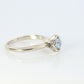 14k Aquamarine ring. Round Aquamarine solitaire ring. Flush set.