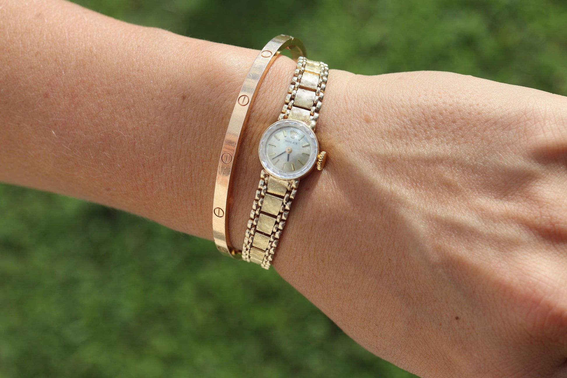 Genuine Rolex Diamond Watch. 14k YG Ladies Rolex 4749 Mechanical Windup Watch.
