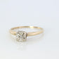 Art Deco Diamond ring. 14k Yellow and White Gold Square table.