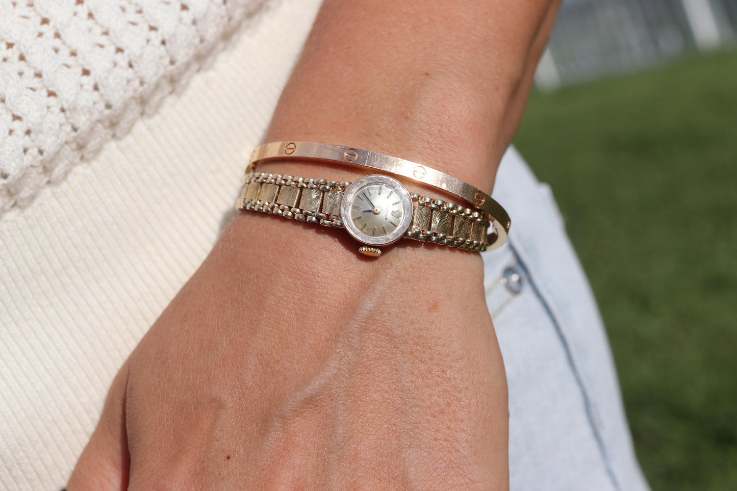 Genuine Rolex Diamond Watch. 14k YG Ladies Rolex 4749 Mechanical Windup Watch.