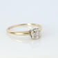 Art Deco Diamond ring. 14k Yellow and White Gold Square table.