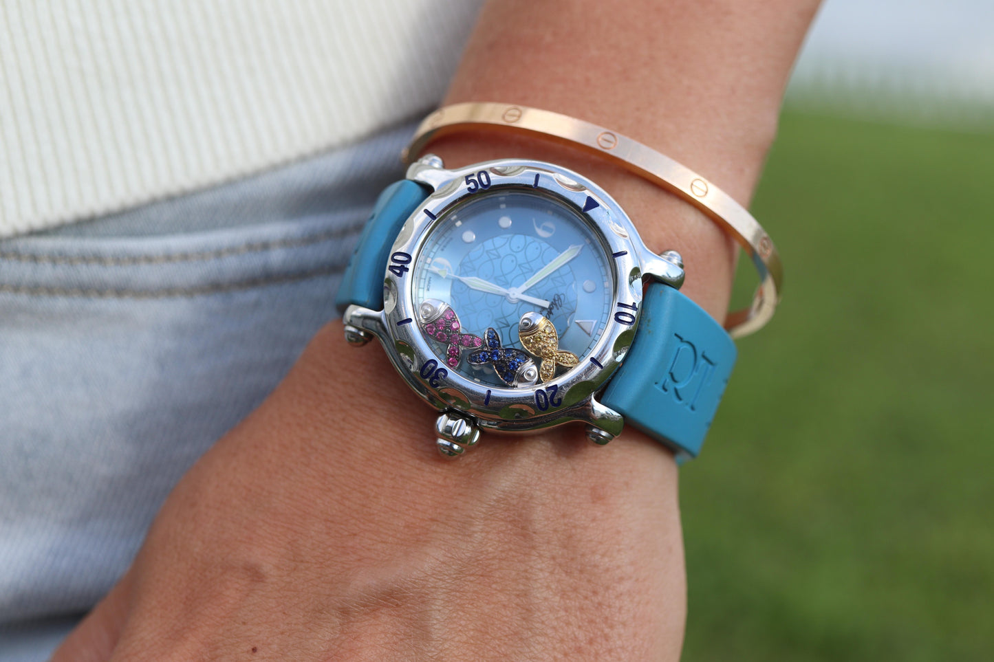 Chopard Happy Sport Happy Fish Sapphire Watch. Chopard LUC 28/8347