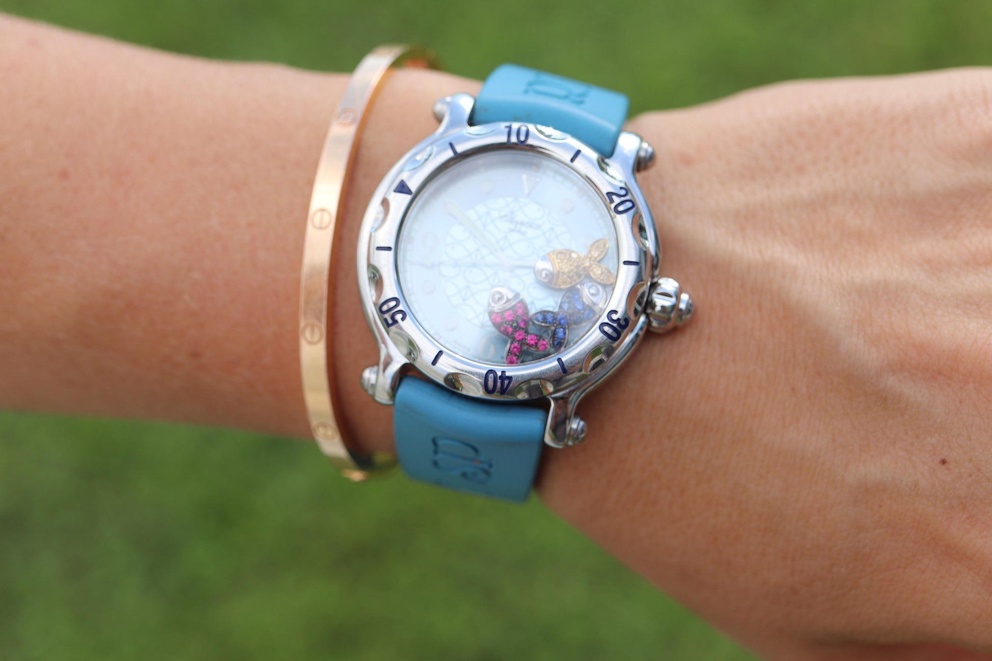 Chopard Happy Sport Happy Fish Sapphire Watch. Chopard LUC 28/8347