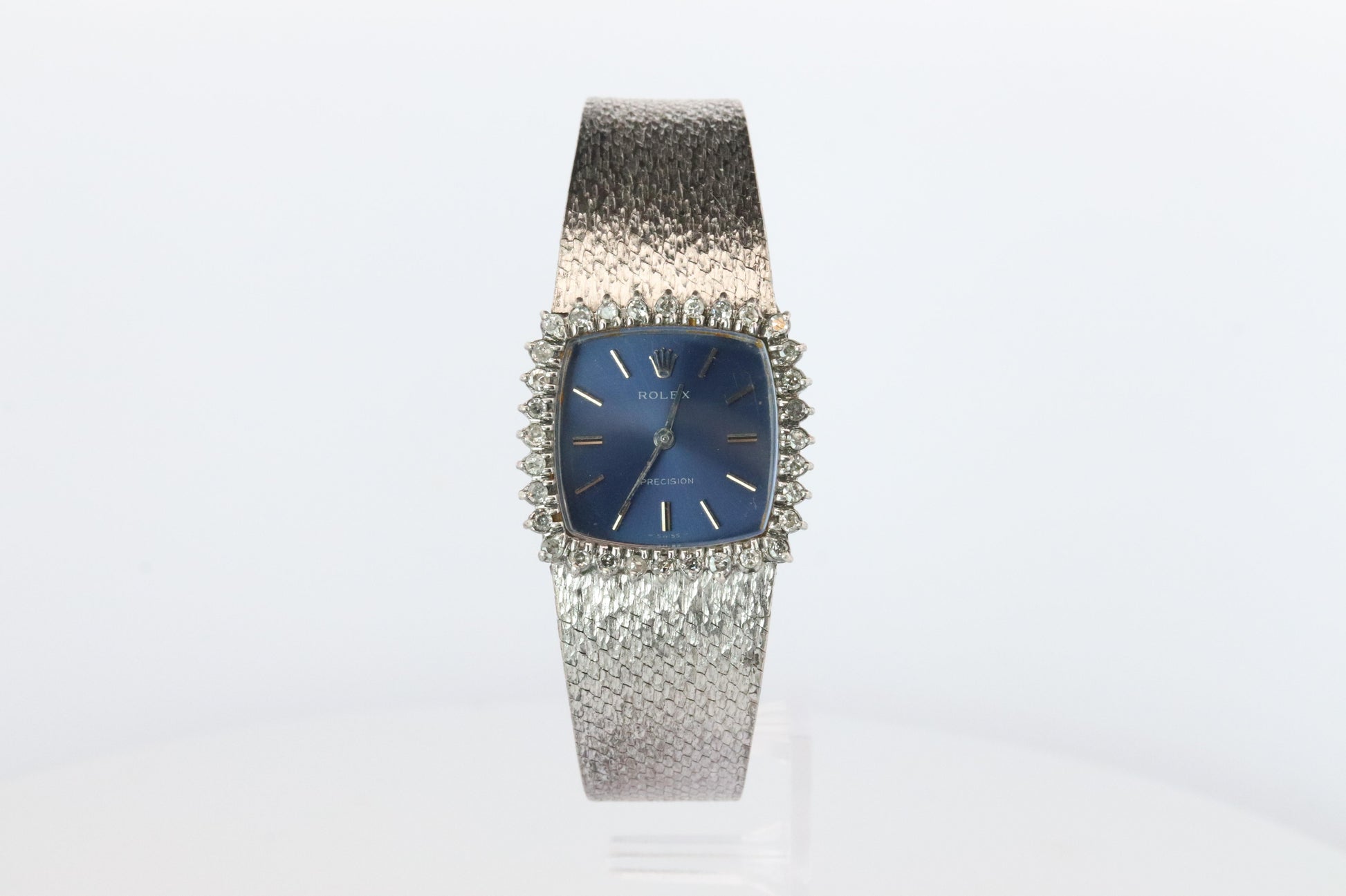 Genuine Rolex Watch. Diamond Bezel Blue Ladies Manual ROLEX 2611 Precision