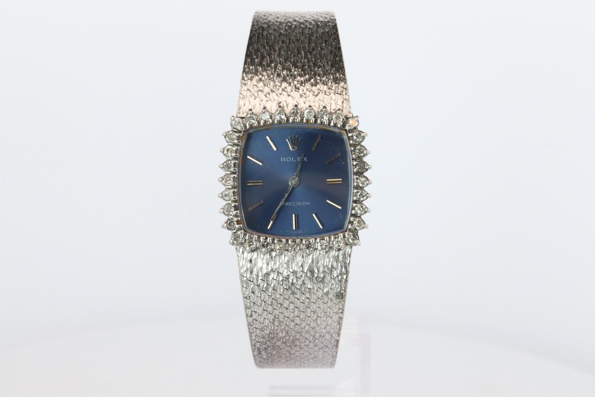 Genuine Rolex Watch. Diamond Bezel Blue Ladies Manual ROLEX 2611 Precision