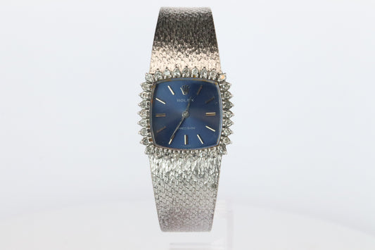 Genuine Rolex Watch. Diamond Bezel Blue Ladies Manual ROLEX 2611 Precision