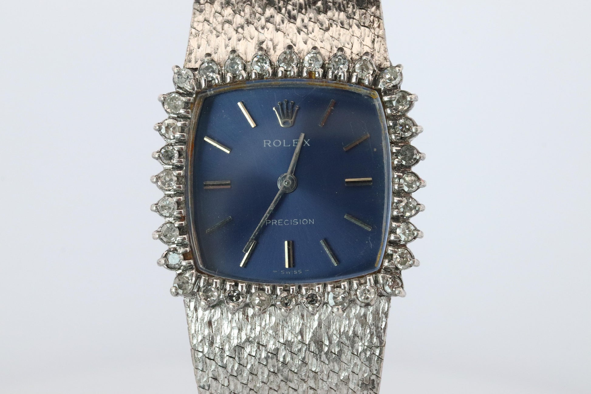 Genuine Rolex Watch. Diamond Bezel Blue Ladies Manual ROLEX 2611 Precision