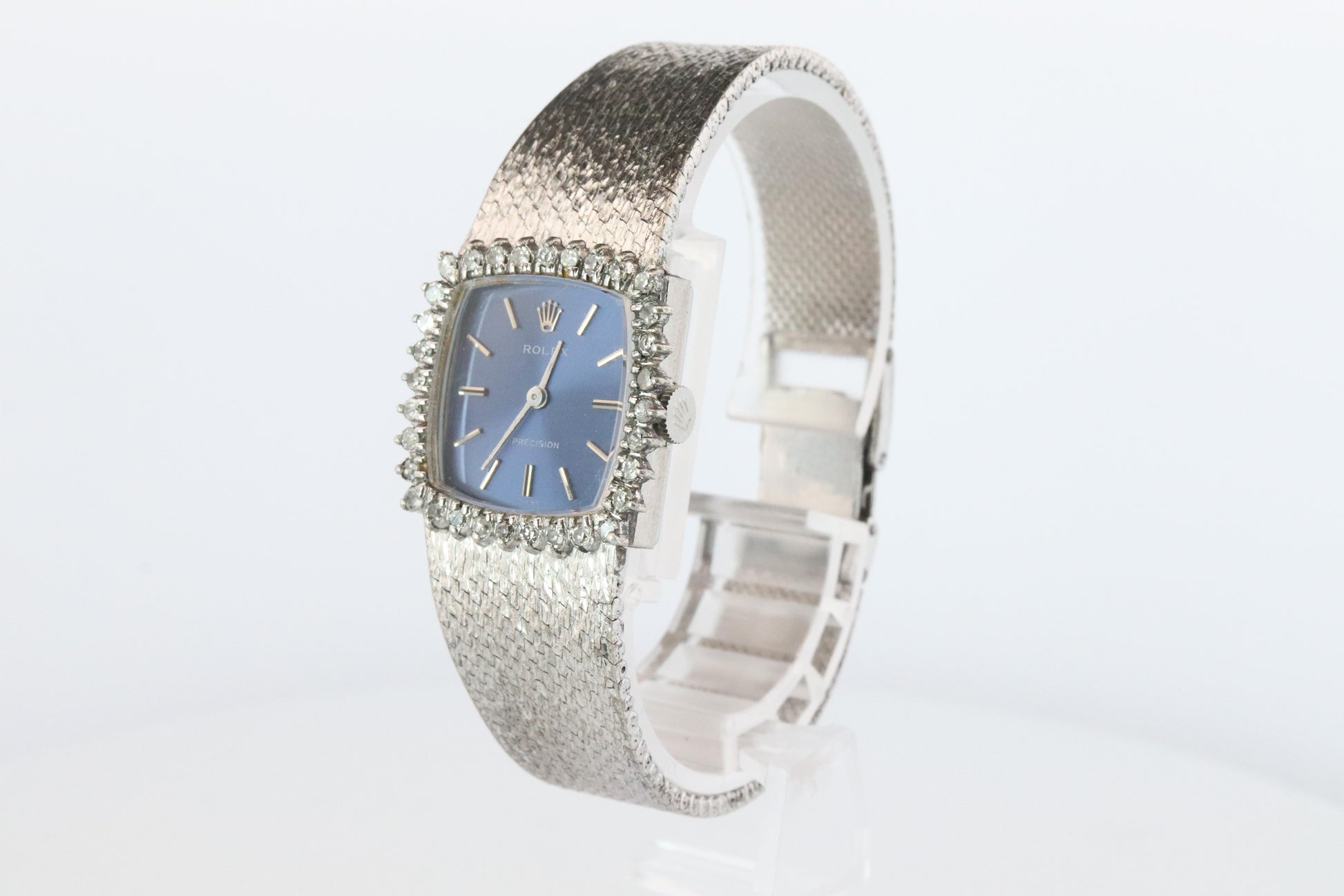 Genuine Rolex Watch. Diamond Bezel Blue Ladies Manual ROLEX 2611 Precision