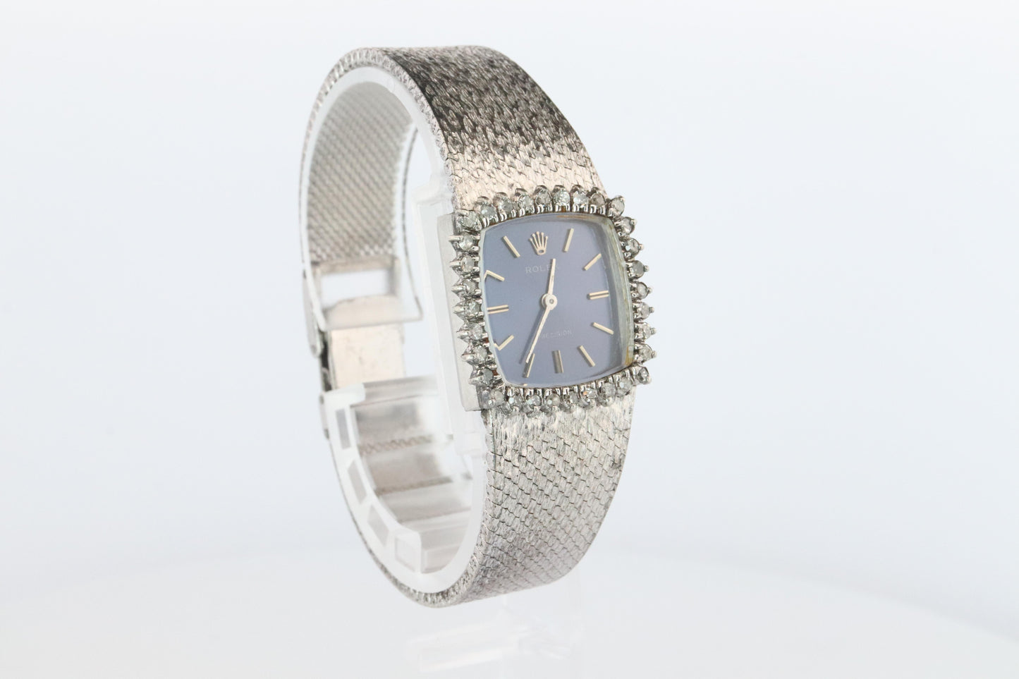 Genuine Rolex Watch. Diamond Bezel Blue Ladies Manual ROLEX 2611 Precision