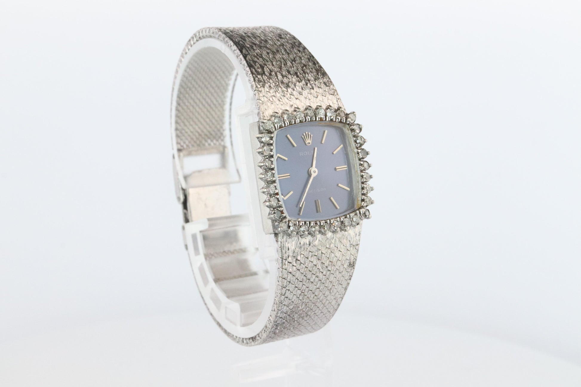 Genuine Rolex Watch. Diamond Bezel Blue Ladies Manual ROLEX 2611 Precision