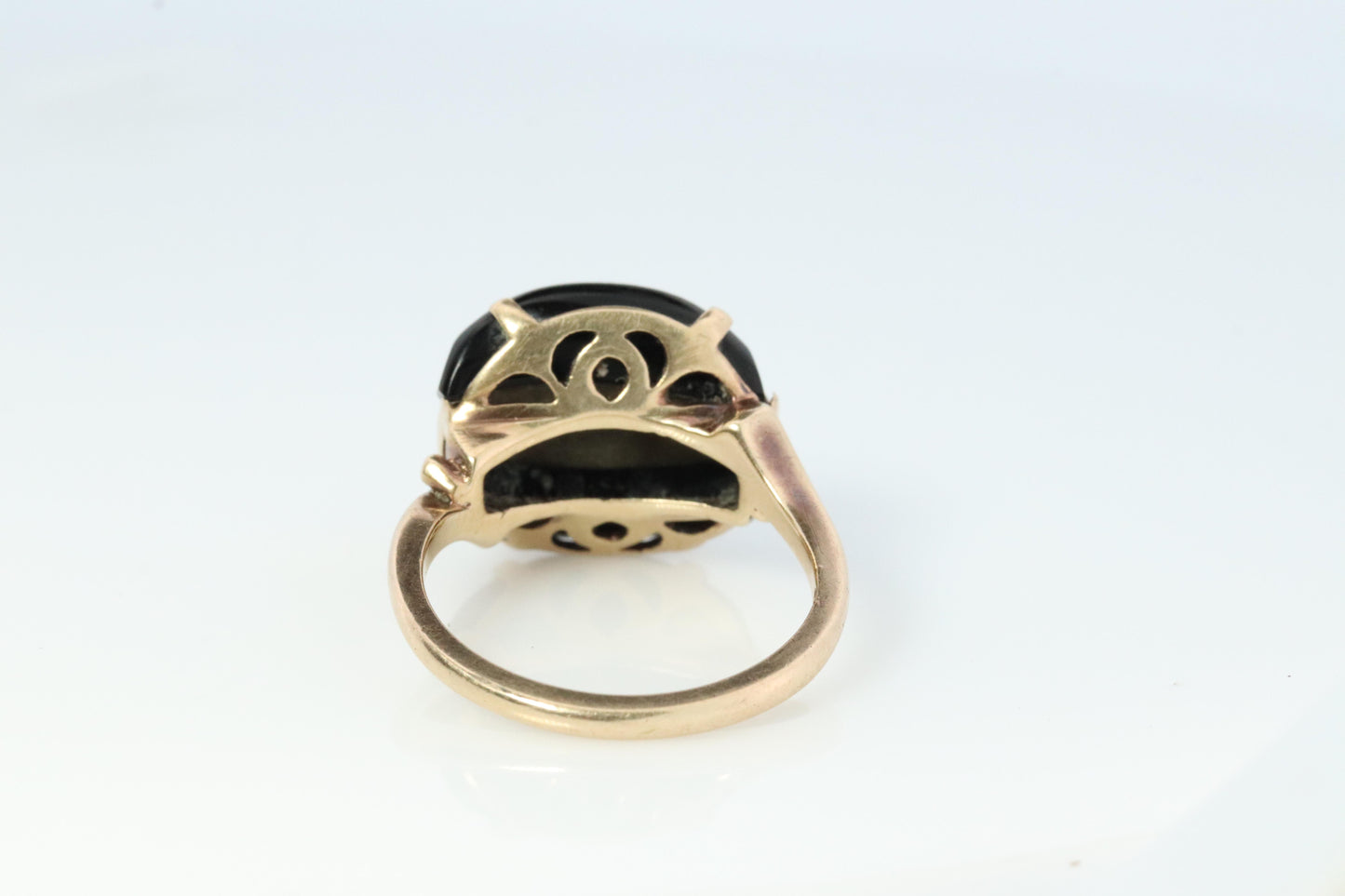 10k ONYX ring. Onyx Sterling Silver 10k gold ring. Sterling Silver Dome Modern